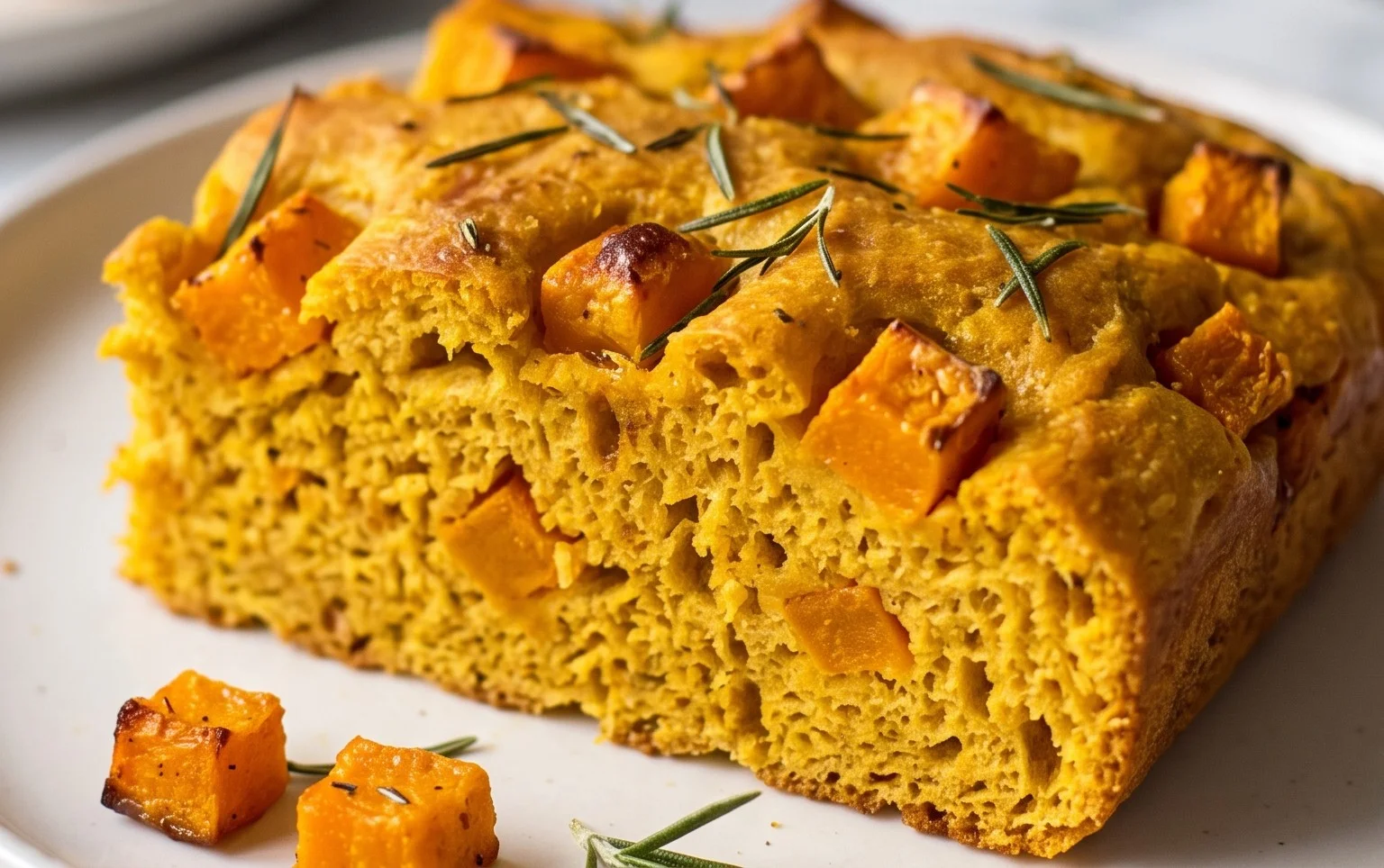 Butternut Squash, Turmeric and Rosemary Focaccia Bread
